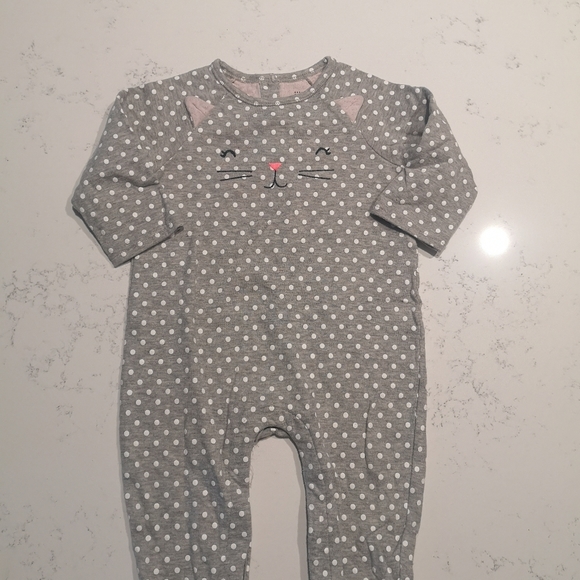 5 for 25$💛baby Gap Polka dot cat design romper - Picture 2 of 7